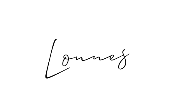 Make a beautiful signature design for name Lonnes. With this signature (Allison_Script) style, you can create a handwritten signature for free. Lonnes signature style 2 images and pictures png