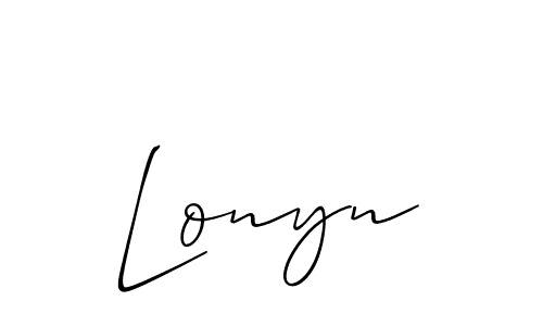 This is the best signature style for the Lonyn name. Also you like these signature font (Allison_Script). Mix name signature. Lonyn signature style 2 images and pictures png