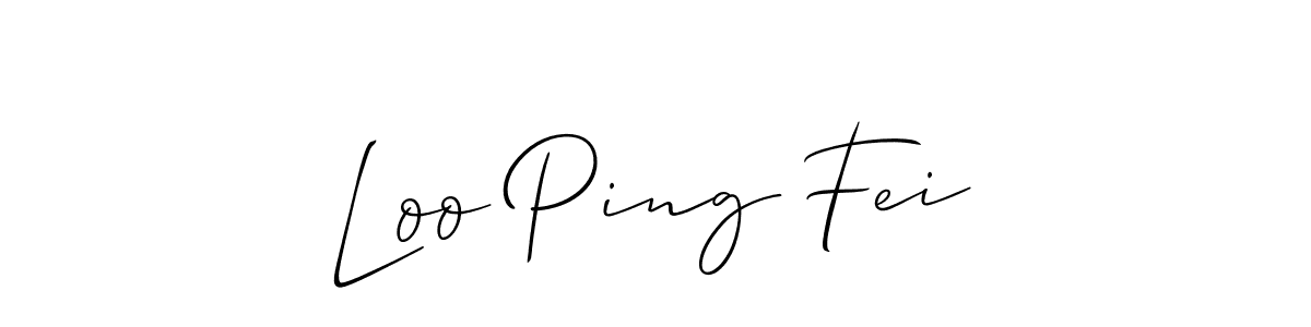 Use a signature maker to create a handwritten signature online. With this signature software, you can design (Allison_Script) your own signature for name Loo Ping Fei. Loo Ping Fei signature style 2 images and pictures png