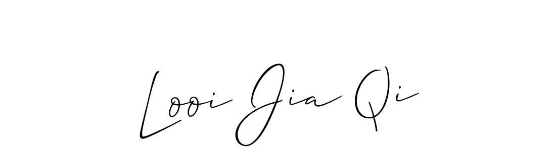 How to make Looi Jia Qi signature? Allison_Script is a professional autograph style. Create handwritten signature for Looi Jia Qi name. Looi Jia Qi signature style 2 images and pictures png