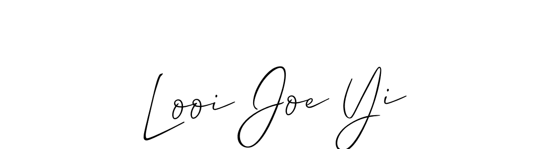 You should practise on your own different ways (Allison_Script) to write your name (Looi Joe Yi) in signature. don't let someone else do it for you. Looi Joe Yi signature style 2 images and pictures png