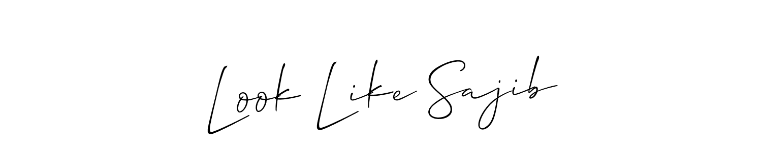 How to make Look Like Sajib name signature. Use Allison_Script style for creating short signs online. This is the latest handwritten sign. Look Like Sajib signature style 2 images and pictures png