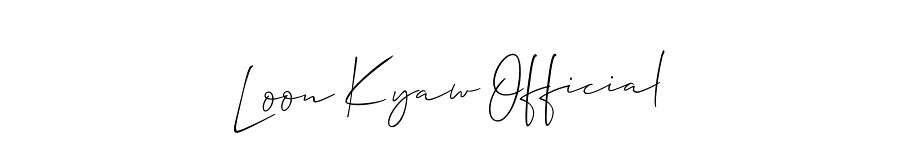 Loon Kyaw Official stylish signature style. Best Handwritten Sign (Allison_Script) for my name. Handwritten Signature Collection Ideas for my name Loon Kyaw Official. Loon Kyaw Official signature style 2 images and pictures png