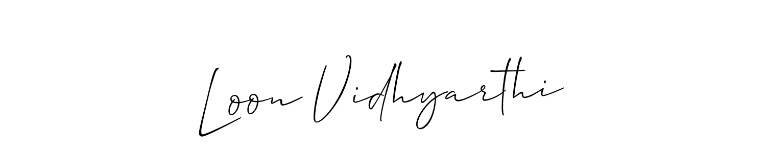 How to make Loon Vidhyarthi signature? Allison_Script is a professional autograph style. Create handwritten signature for Loon Vidhyarthi name. Loon Vidhyarthi signature style 2 images and pictures png