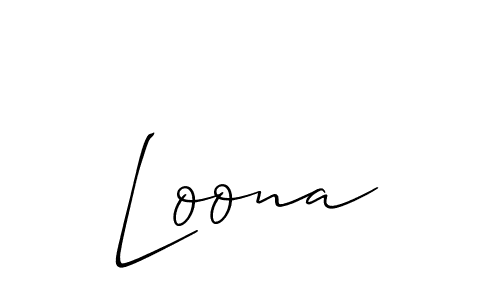 Create a beautiful signature design for name Loona. With this signature (Allison_Script) fonts, you can make a handwritten signature for free. Loona signature style 2 images and pictures png