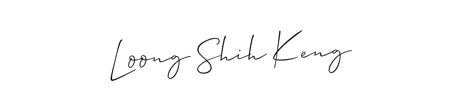 Loong Shih Keng stylish signature style. Best Handwritten Sign (Allison_Script) for my name. Handwritten Signature Collection Ideas for my name Loong Shih Keng. Loong Shih Keng signature style 2 images and pictures png