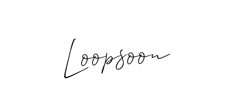 Also You can easily find your signature by using the search form. We will create Loopsoon name handwritten signature images for you free of cost using Allison_Script sign style. Loopsoon signature style 2 images and pictures png