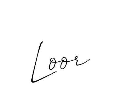 It looks lik you need a new signature style for name Loor. Design unique handwritten (Allison_Script) signature with our free signature maker in just a few clicks. Loor signature style 2 images and pictures png