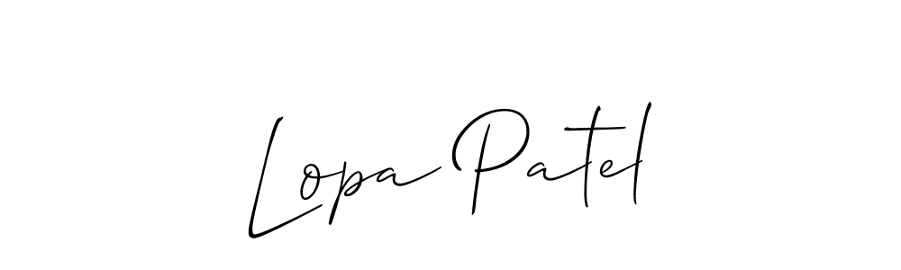How to make Lopa Patel signature? Allison_Script is a professional autograph style. Create handwritten signature for Lopa Patel name. Lopa Patel signature style 2 images and pictures png