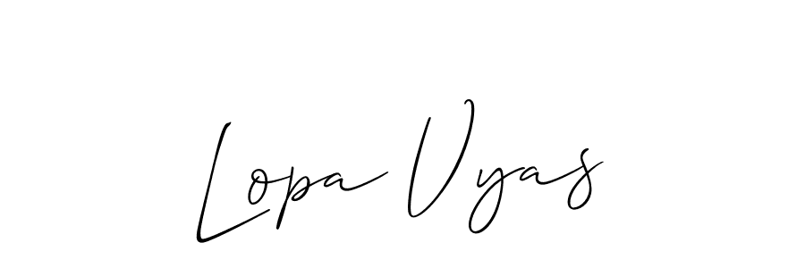 Similarly Allison_Script is the best handwritten signature design. Signature creator online .You can use it as an online autograph creator for name Lopa Vyas. Lopa Vyas signature style 2 images and pictures png