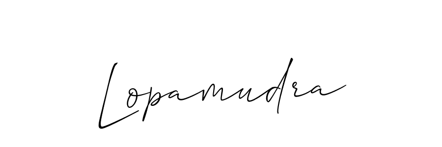 Use a signature maker to create a handwritten signature online. With this signature software, you can design (Allison_Script) your own signature for name Lopamudra. Lopamudra signature style 2 images and pictures png