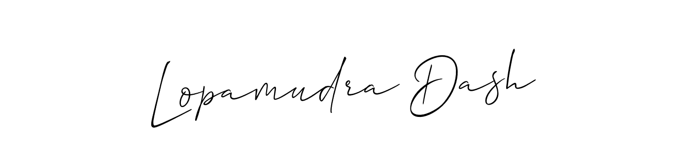 Make a beautiful signature design for name Lopamudra Dash. With this signature (Allison_Script) style, you can create a handwritten signature for free. Lopamudra Dash signature style 2 images and pictures png