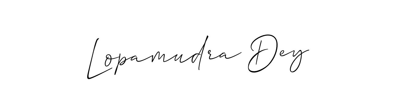Use a signature maker to create a handwritten signature online. With this signature software, you can design (Allison_Script) your own signature for name Lopamudra Dey. Lopamudra Dey signature style 2 images and pictures png