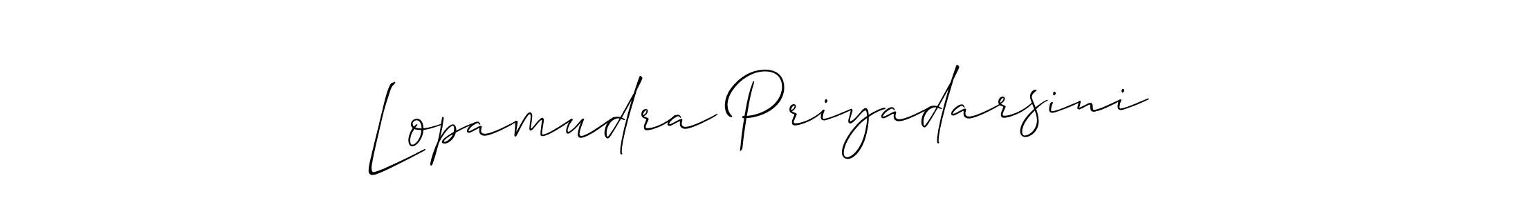 How to make Lopamudra Priyadarsini signature? Allison_Script is a professional autograph style. Create handwritten signature for Lopamudra Priyadarsini name. Lopamudra Priyadarsini signature style 2 images and pictures png