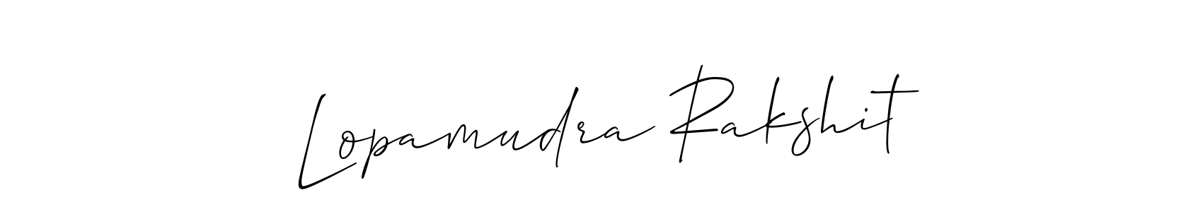 Allison_Script is a professional signature style that is perfect for those who want to add a touch of class to their signature. It is also a great choice for those who want to make their signature more unique. Get Lopamudra Rakshit name to fancy signature for free. Lopamudra Rakshit signature style 2 images and pictures png