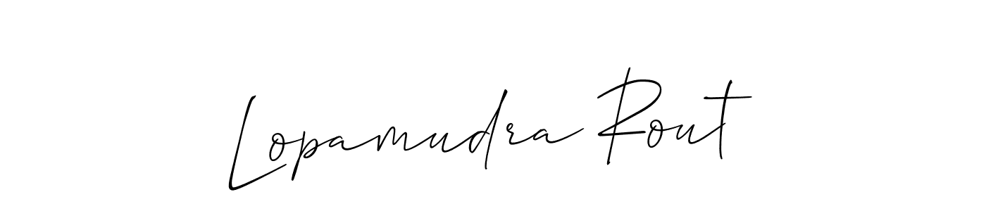 if you are searching for the best signature style for your name Lopamudra Rout. so please give up your signature search. here we have designed multiple signature styles  using Allison_Script. Lopamudra Rout signature style 2 images and pictures png