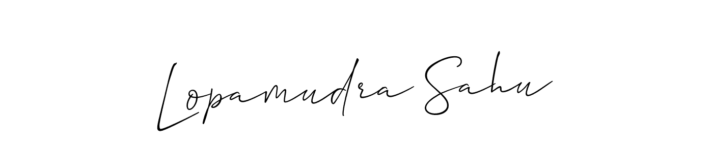 Similarly Allison_Script is the best handwritten signature design. Signature creator online .You can use it as an online autograph creator for name Lopamudra Sahu. Lopamudra Sahu signature style 2 images and pictures png