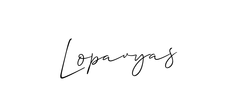 How to make Lopavyas signature? Allison_Script is a professional autograph style. Create handwritten signature for Lopavyas name. Lopavyas signature style 2 images and pictures png