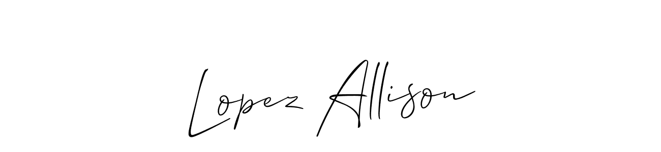 Make a short Lopez Allison signature style. Manage your documents anywhere anytime using Allison_Script. Create and add eSignatures, submit forms, share and send files easily. Lopez Allison signature style 2 images and pictures png