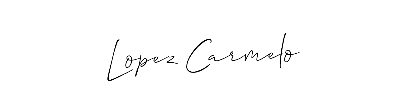 if you are searching for the best signature style for your name Lopez Carmelo. so please give up your signature search. here we have designed multiple signature styles  using Allison_Script. Lopez Carmelo signature style 2 images and pictures png