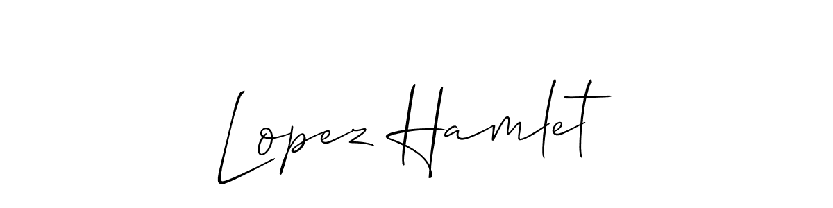 Allison_Script is a professional signature style that is perfect for those who want to add a touch of class to their signature. It is also a great choice for those who want to make their signature more unique. Get Lopez Hamlet name to fancy signature for free. Lopez Hamlet signature style 2 images and pictures png
