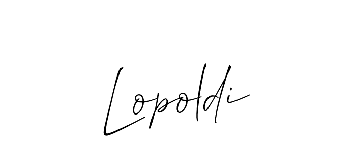 Make a beautiful signature design for name Lopoldi. With this signature (Allison_Script) style, you can create a handwritten signature for free. Lopoldi signature style 2 images and pictures png