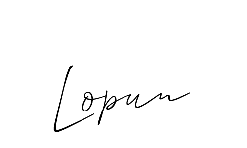 How to make Lopun signature? Allison_Script is a professional autograph style. Create handwritten signature for Lopun name. Lopun signature style 2 images and pictures png