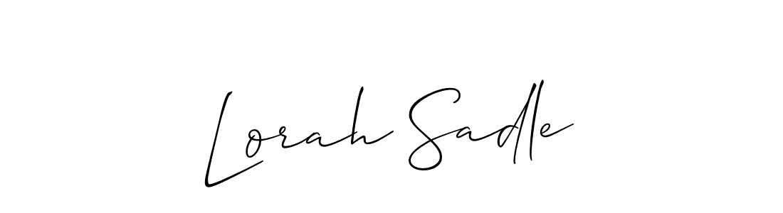 Lorah Sadle stylish signature style. Best Handwritten Sign (Allison_Script) for my name. Handwritten Signature Collection Ideas for my name Lorah Sadle. Lorah Sadle signature style 2 images and pictures png