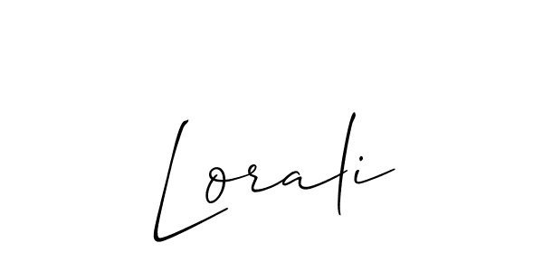 Allison_Script is a professional signature style that is perfect for those who want to add a touch of class to their signature. It is also a great choice for those who want to make their signature more unique. Get Lorali name to fancy signature for free. Lorali signature style 2 images and pictures png