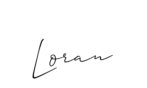 Make a beautiful signature design for name Loran. With this signature (Allison_Script) style, you can create a handwritten signature for free. Loran signature style 2 images and pictures png