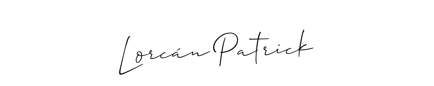 The best way (Allison_Script) to make a short signature is to pick only two or three words in your name. The name Lorcán Patrick include a total of six letters. For converting this name. Lorcán Patrick signature style 2 images and pictures png