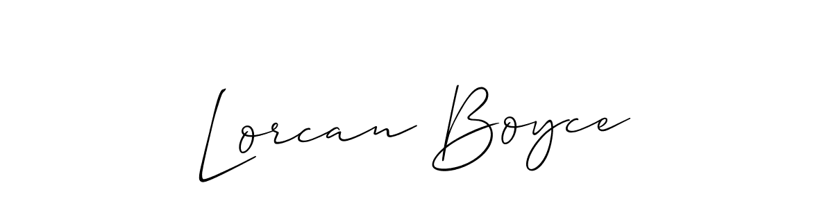 How to make Lorcan Boyce name signature. Use Allison_Script style for creating short signs online. This is the latest handwritten sign. Lorcan Boyce signature style 2 images and pictures png