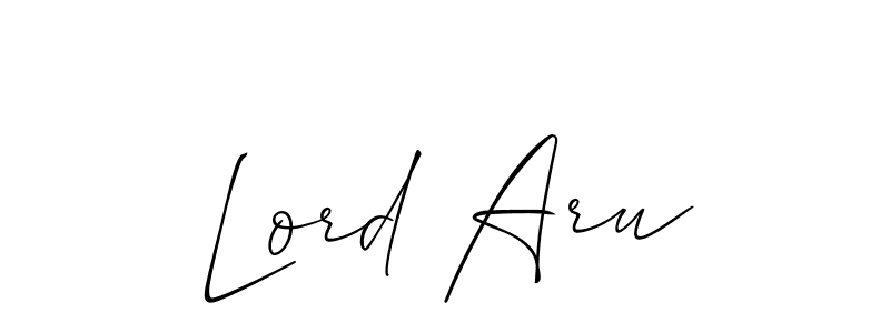 Design your own signature with our free online signature maker. With this signature software, you can create a handwritten (Allison_Script) signature for name Lord Aru. Lord Aru signature style 2 images and pictures png