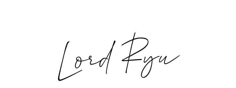 Allison_Script is a professional signature style that is perfect for those who want to add a touch of class to their signature. It is also a great choice for those who want to make their signature more unique. Get Lord Ryu name to fancy signature for free. Lord Ryu signature style 2 images and pictures png