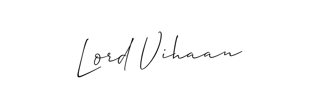 Use a signature maker to create a handwritten signature online. With this signature software, you can design (Allison_Script) your own signature for name Lord Vihaan. Lord Vihaan signature style 2 images and pictures png
