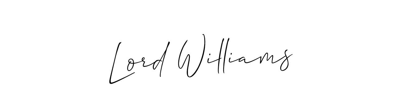 Make a beautiful signature design for name Lord Williams. With this signature (Allison_Script) style, you can create a handwritten signature for free. Lord Williams signature style 2 images and pictures png