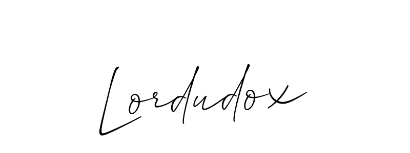 Design your own signature with our free online signature maker. With this signature software, you can create a handwritten (Allison_Script) signature for name Lordudox. Lordudox signature style 2 images and pictures png