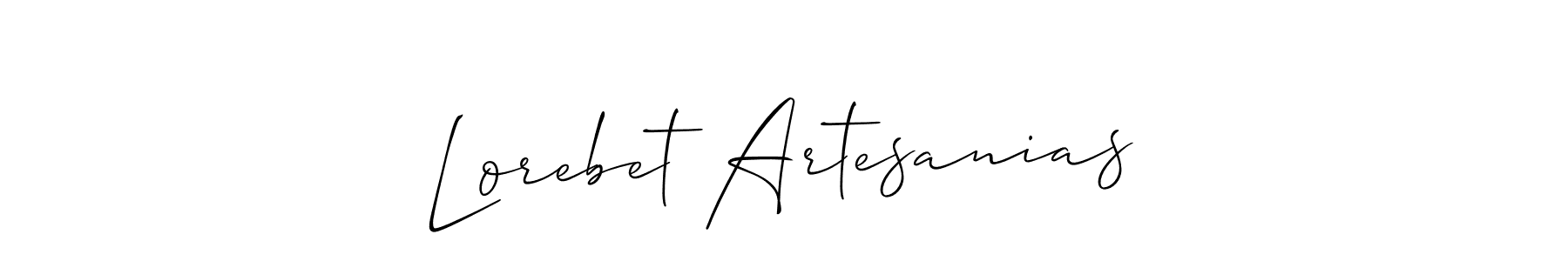 Use a signature maker to create a handwritten signature online. With this signature software, you can design (Allison_Script) your own signature for name Lorebet Artesanias. Lorebet Artesanias signature style 2 images and pictures png