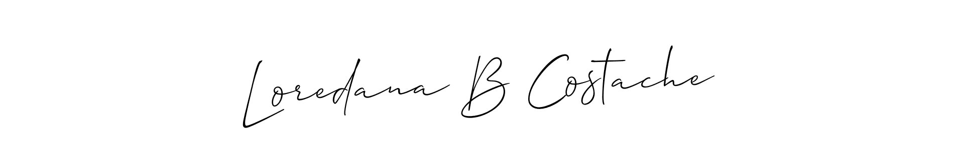 How to make Loredana B Costache name signature. Use Allison_Script style for creating short signs online. This is the latest handwritten sign. Loredana B Costache signature style 2 images and pictures png