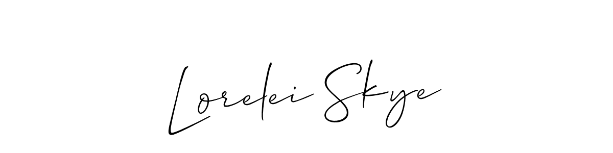 Allison_Script is a professional signature style that is perfect for those who want to add a touch of class to their signature. It is also a great choice for those who want to make their signature more unique. Get Lorelei Skye name to fancy signature for free. Lorelei Skye signature style 2 images and pictures png