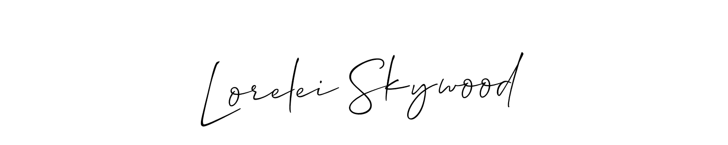 Allison_Script is a professional signature style that is perfect for those who want to add a touch of class to their signature. It is also a great choice for those who want to make their signature more unique. Get Lorelei Skywood name to fancy signature for free. Lorelei Skywood signature style 2 images and pictures png