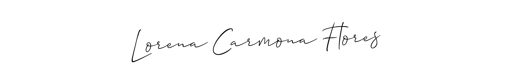 Create a beautiful signature design for name Lorena Carmona Flores. With this signature (Allison_Script) fonts, you can make a handwritten signature for free. Lorena Carmona Flores signature style 2 images and pictures png