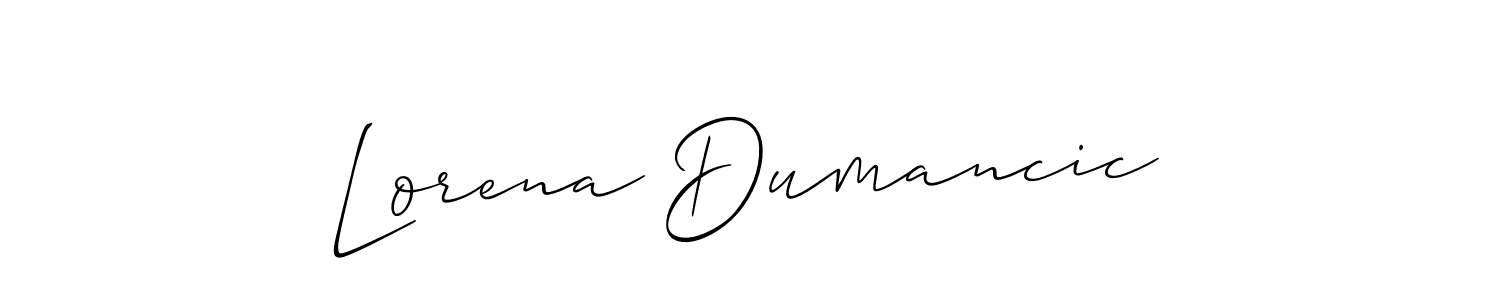 Design your own signature with our free online signature maker. With this signature software, you can create a handwritten (Allison_Script) signature for name Lorena Dumancic. Lorena Dumancic signature style 2 images and pictures png