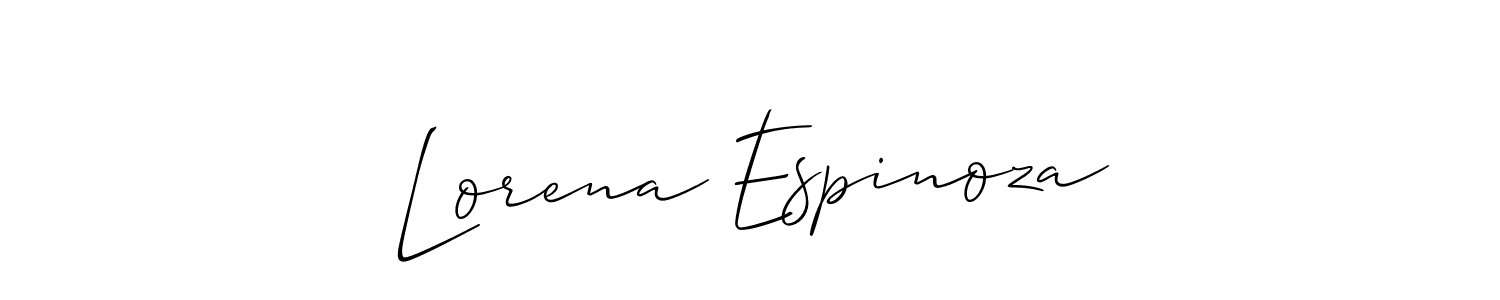 Allison_Script is a professional signature style that is perfect for those who want to add a touch of class to their signature. It is also a great choice for those who want to make their signature more unique. Get Lorena Espinoza name to fancy signature for free. Lorena Espinoza signature style 2 images and pictures png