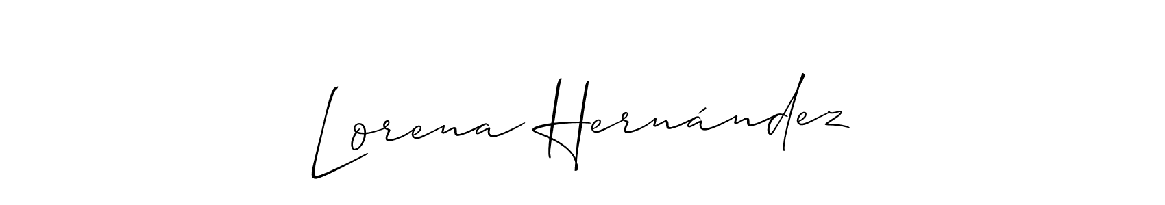 Create a beautiful signature design for name Lorena Hernández. With this signature (Allison_Script) fonts, you can make a handwritten signature for free. Lorena Hernández signature style 2 images and pictures png