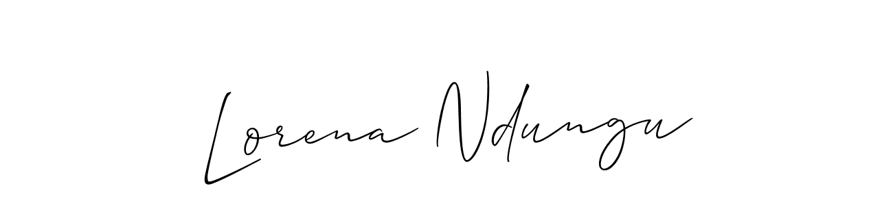 Allison_Script is a professional signature style that is perfect for those who want to add a touch of class to their signature. It is also a great choice for those who want to make their signature more unique. Get Lorena Ndungu name to fancy signature for free. Lorena Ndungu signature style 2 images and pictures png