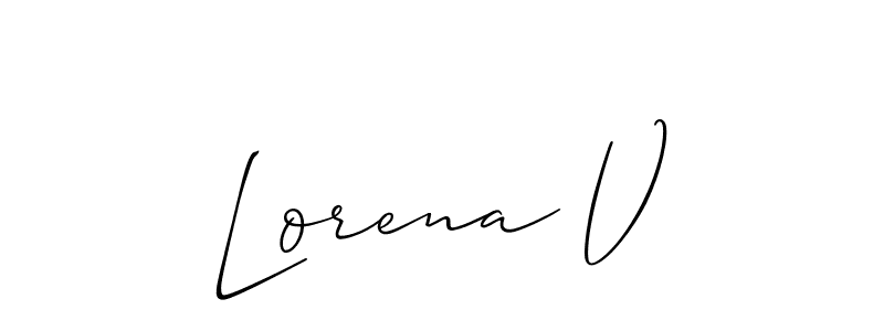 Design your own signature with our free online signature maker. With this signature software, you can create a handwritten (Allison_Script) signature for name Lorena V. Lorena V signature style 2 images and pictures png