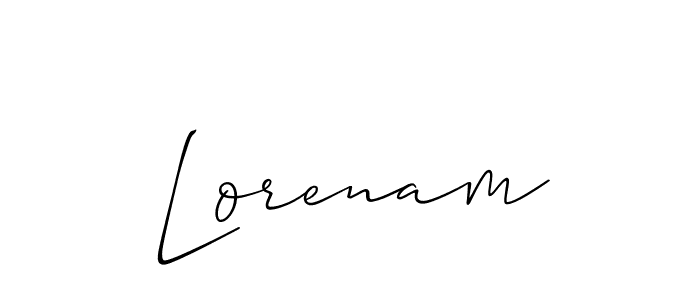 Make a beautiful signature design for name Lorenam. With this signature (Allison_Script) style, you can create a handwritten signature for free. Lorenam signature style 2 images and pictures png
