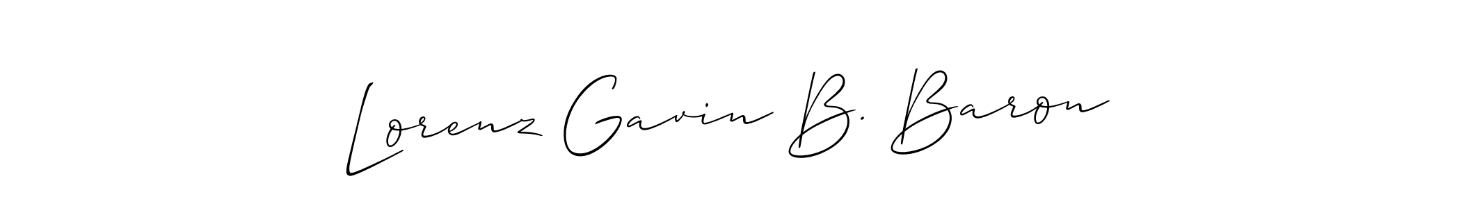 Allison_Script is a professional signature style that is perfect for those who want to add a touch of class to their signature. It is also a great choice for those who want to make their signature more unique. Get Lorenz Gavin B. Baron name to fancy signature for free. Lorenz Gavin B. Baron signature style 2 images and pictures png