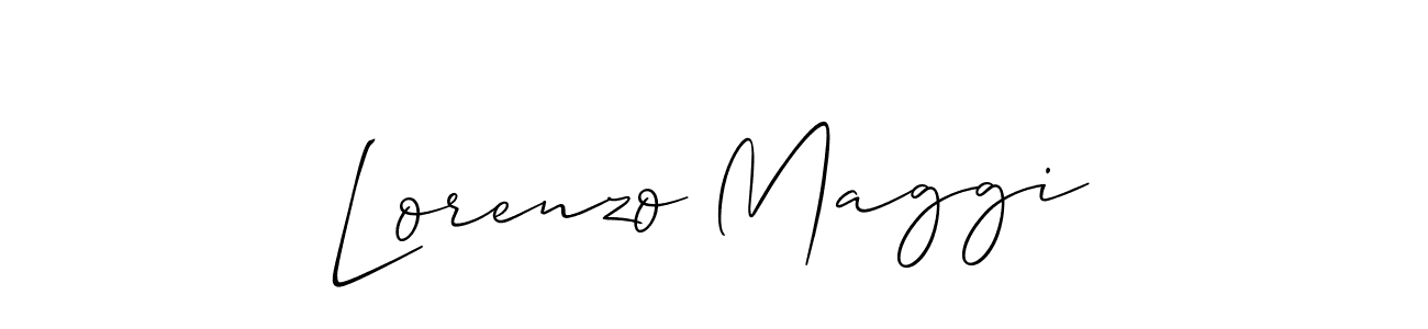 Use a signature maker to create a handwritten signature online. With this signature software, you can design (Allison_Script) your own signature for name Lorenzo Maggi. Lorenzo Maggi signature style 2 images and pictures png